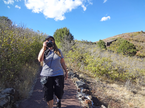 Karen Duquette on the Vent trail at Capulin Volcano